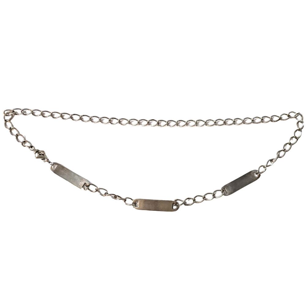 Silver Chain Belt w/ Plate Detail